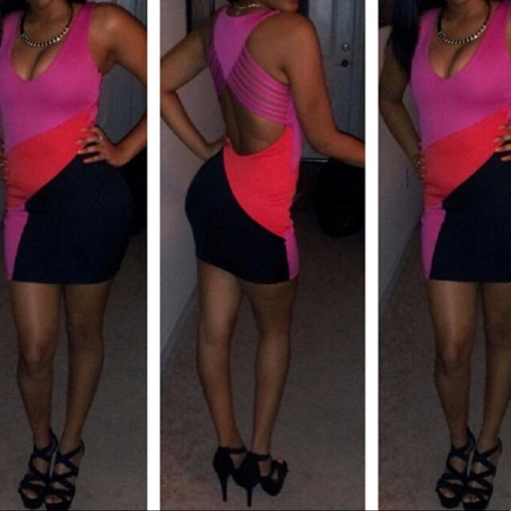 Color block party dress